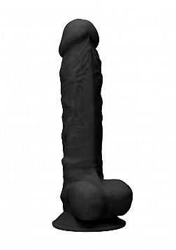 Silicone Dildo With Balls - 21,8 cm - Black..