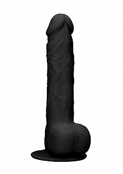 Silicone Dildo With Balls - 24 cm - Black..