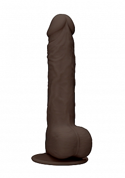 Silicone Dildo With Balls - 24 cm - Brown..