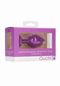 Diamond Heart Butt Plug-Large-Purple