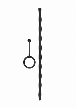 Silicone Plug & Cock Ring Set Urethral Sounding - Black..