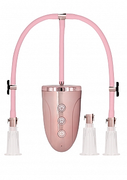 Automatic Rechargeable Clitoral & Nipple Pump Set - Medium - Pink..