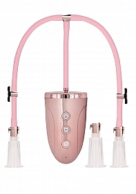 Automatic Rechargeable Clitoral & Nipple Pump Set - Medium - Pink..