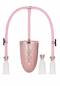 Automatic Rechargeable Clitoral & Nipple Pump Set - Large - Pink..